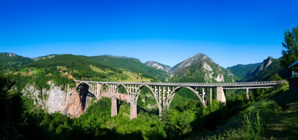 Long bridge over Tara river in Montenegro