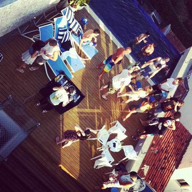 rooftop terrace from above
