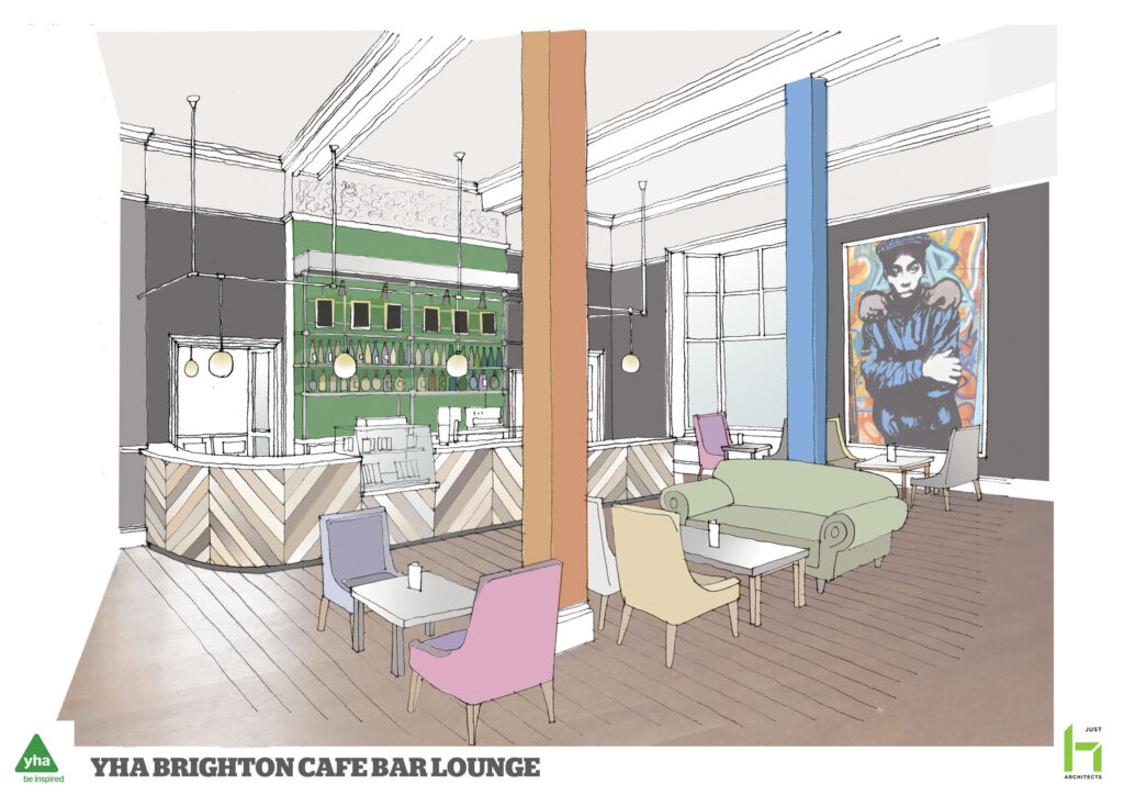 YHA Brighton - cafe bar lounge visual
