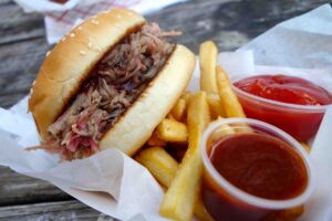 Pulled pork burger, a classic food truck meal