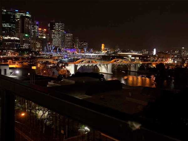 Brisbane City YHA Rooftop Night view