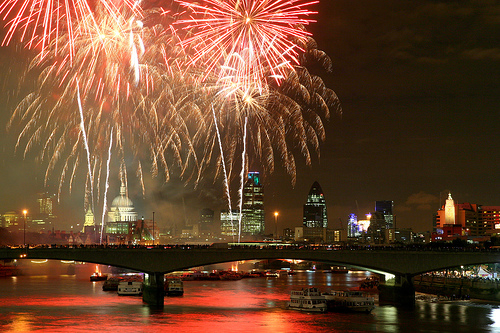 Fireworks over the River Thames