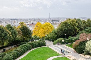 View from Parc de Belleville in Paris, France