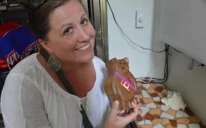 Liz finds a Canadian Bear cache Liz finds a Canadian Bear cache