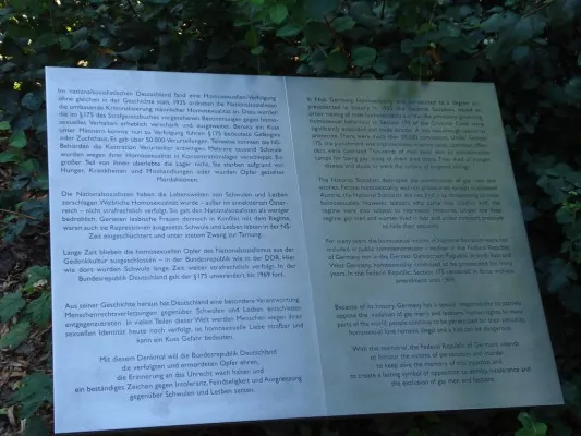 Plaque in Berlin - Memorial to Homosexuals Persecuted Under Nazism 