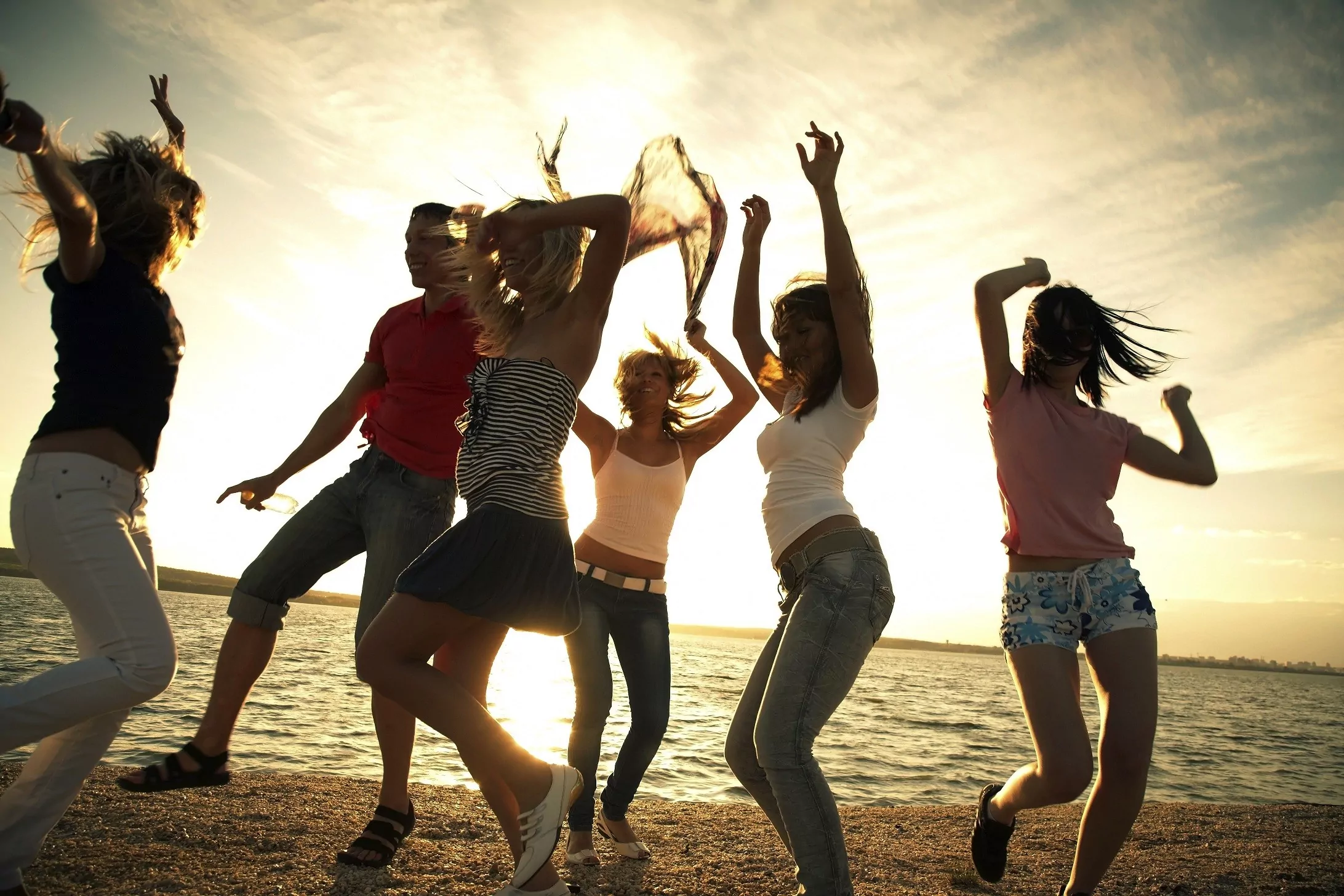 People partying on the beach
