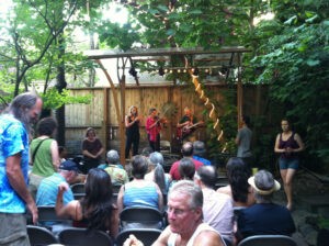 The Secret Garden gigs happen on the patio every Tuesday plus there's open mic sessions for the songbirds among you.